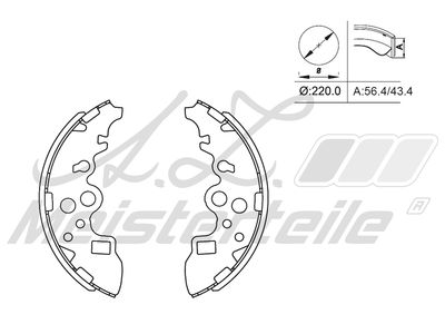 комплект спирачна челюст A.Z. Meisterteile AZMT-44-026-1210