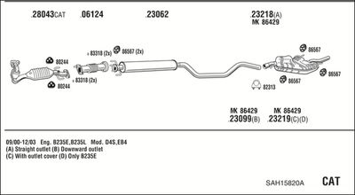 Układ wydechowy WALKER SAH15820A