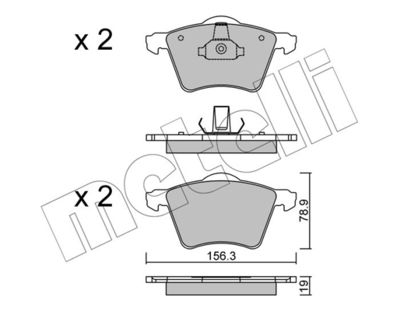 METELLI 22-0550-2 Тормозные колодки и сигнализаторы  для FORD GALAXY (Форд Галаx)