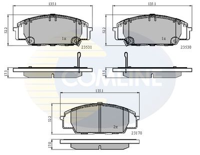 Комплект тормозных колодок, дисковый тормоз COMLINE CBP3947 для ACURA RSX