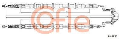 Тросик, cтояночный тормоз COFLE 92.11.5864 для SAAB 9000