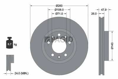 Tarcza hamulcowa PAGID 55679NC