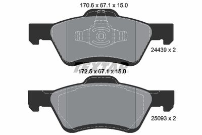 Комплект тормозных колодок, дисковый тормоз TEXTAR 2443901 для FORD USA ESCAPE