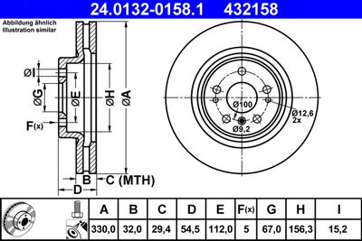 Тормозной диск ATE 24.0132-0158.1 для MERCEDES-BENZ R-CLASS