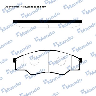 MANDO RMPT06 Тормозные колодки и сигнализаторы для TOYOTA HILUX VII Пикап (_N1_, _N2_, _N3_) 2.5 D-4D (KUN15_, KDN1_)