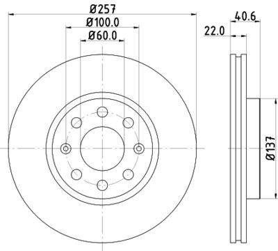 Тормозной диск HELLA 8DD 355 112-581 для OPEL ADAM