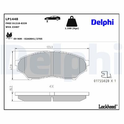 Remblokken set Voor , past: MITSUBISHI PAJERO PININ I 1.8/2.0 10.99-06.07