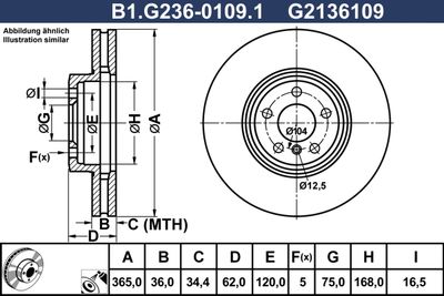 спирачен диск GALFER B1.G236-0109.1