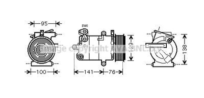 AVA-QUALITY-COOLING FDAK417 Компресор кондиціонера для FIAT (Фиат)