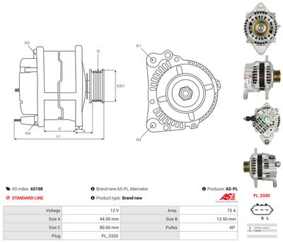 GENERATOR / ALTERNATOR AS-PL A5198 4