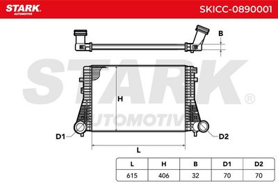 интеркулер (охладител за въздуха на турбината) STARK SKICC-0890001