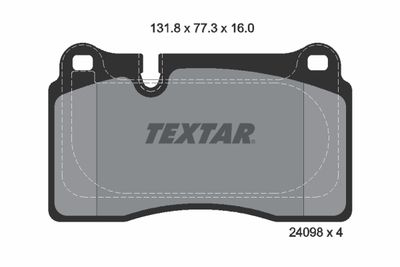 Комплект тормозных колодок, дисковый тормоз TEXTAR 2409803 для ASTON MARTIN DB9