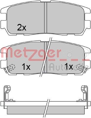 Комплект тормозных колодок, дисковый тормоз METZGER 1170414 для ISUZU TROOPER