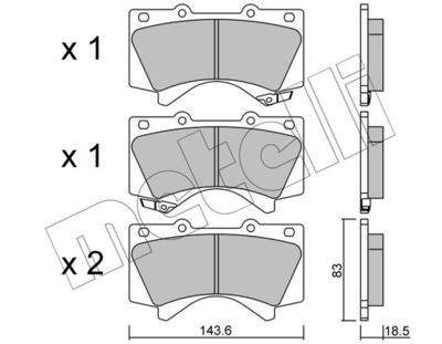 Комплект тормозных колодок, дисковый тормоз METELLI 22-0821-0 для LEXUS LX