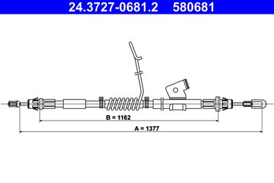 Vajer, parkeringsbroms ATE 24.3727-0681.2