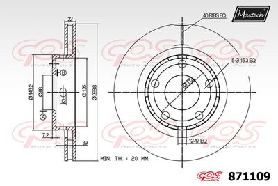 MAXTECH 871109 Тормозные диски  для AUDI A8 D2 (4D2, 4D8) 3.3 TDI quattro
