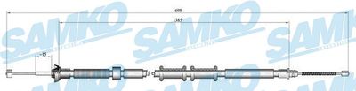 Тросик, cтояночный тормоз SAMKO C0307B для FIAT GRANDE PUNTO