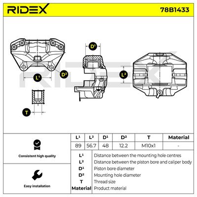 спирачен апарат RIDEX 78B1433