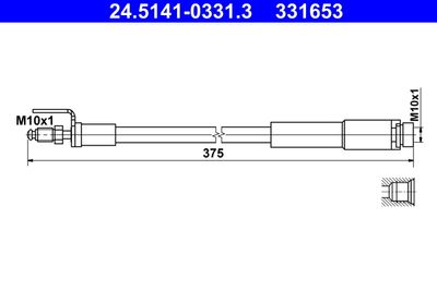 Тормозной шланг ATE 24.5141-0331.3 для FORD TOURNEO