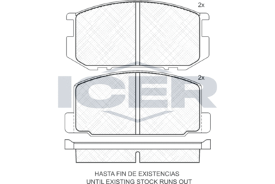 Комплект тормозных колодок, дисковый тормоз ICER 180463 для DAIHATSU CHARMANT