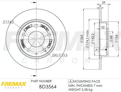 FREMAX BD-3564 Тормозной диск 