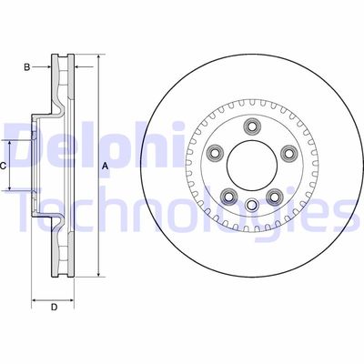 Bromsskiva DELPHI BG9168C