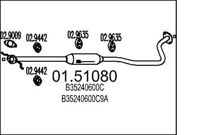 MTS 01.51080 Глушитель выхлопных газов  для MAZDA 121 II (DB) 1.3 16V