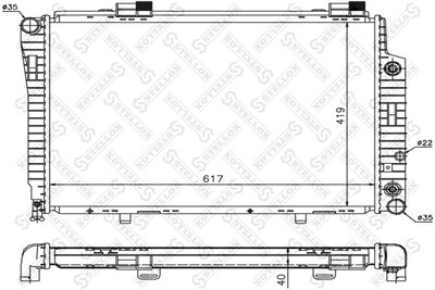 Радиатор, охлаждение двигателя STELLOX 10-25916-SX для MERCEDES-BENZ C-CLASS