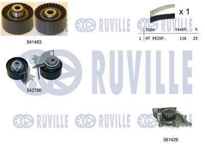 Водяной насос + комплект зубчатого ремня RUVILLE 5504271 для PEUGEOT TRAVELLER