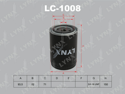 LC-1008 LYNXauto Масляный фильтр
