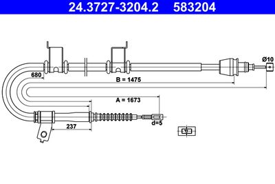 Тросик, cтояночный тормоз ATE 24.3727-3204.2 для KIA PRO