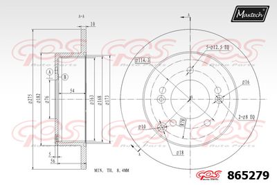 MAXTECH 865279 Тормозные диски  для KIA CARENS III вэн (UN) 1.6 CRDi 110