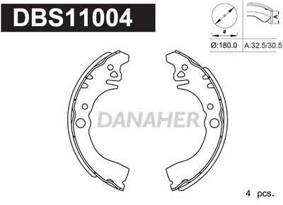 Комплект тормозных колодок DANAHER DBS11004 для DAIHATSU SIRION