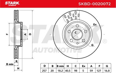 спирачен диск STARK SKBD-0020072