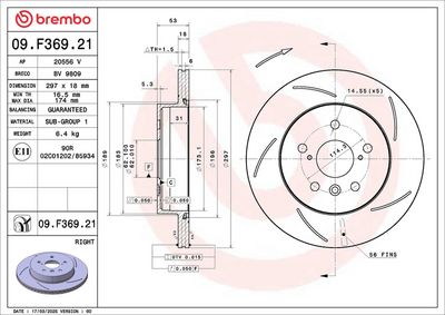 Brzdový kotúč BREMBO 09.F369.21