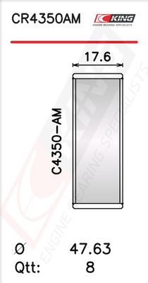 Черупка на биелен лагер KING CR4350AM0.75