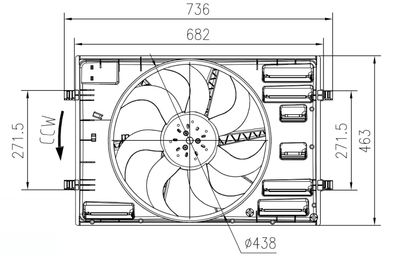 Вентилятор, охлаждение двигателя NRF 47916 для VW TAOS