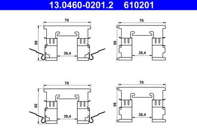 Комплектующие, колодки дискового тормоза ATE 13.0460-0201.2 для NISSAN TIIDA