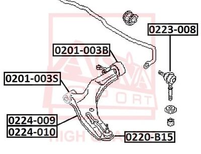ASVA 0201-003B Сайлентблок рычага  для NISSAN ALMERA II Hatchback (N16) 1.5
