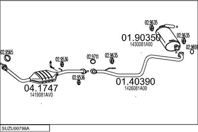 SISTEM DE ESAPAMENT MTS SUZU00798A019991