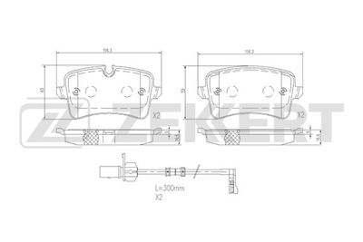 ZEKKERT BS-1837 Тормозные колодки и сигнализаторы для AUDI A8 D4 (4H2, 4H8, 4HC, 4HL) 3.0 TDI quattro