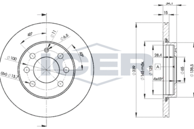 ICER 78BD5607-2 Тормозные диски  для AUDI A2 (8Z0) 1.2 TDI