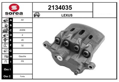 Тормозной суппорт EAI 2134035 для LEXUS SC