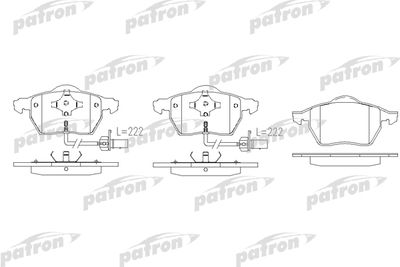 Комплект тормозных колодок, дисковый тормоз PATRON PBP1717 для SKODA SUPERB