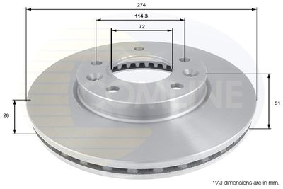 COMLINE ADC1091V Тормозные диски  для KIA CARNIVAL II (GQ) 2.5 V6