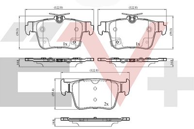 комплект спирачно феродо, дискови спирачки COMLINE CEV33798