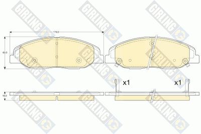 Комплект тормозных колодок, дисковый тормоз GIRLING 6144576 для CADILLAC CTS