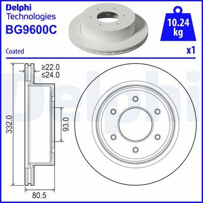 Bromsskiva DELPHI BG9600C