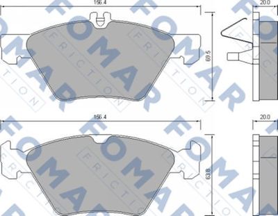 Комплект тормозных колодок, дисковый тормоз FOMAR Friction FO 639081 для CHRYSLER CROSSFIRE