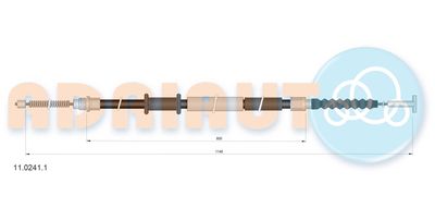 Тросик, cтояночный тормоз ADRIAUTO 11.0241.1 для FIAT MULTIPLA